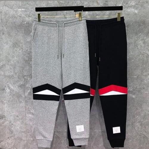 2021 Fashion Brand Sweatpants Men Panelled Casual Sport Trousers 100% Cotton Tracksuit Bottoms Jogger Track Pants