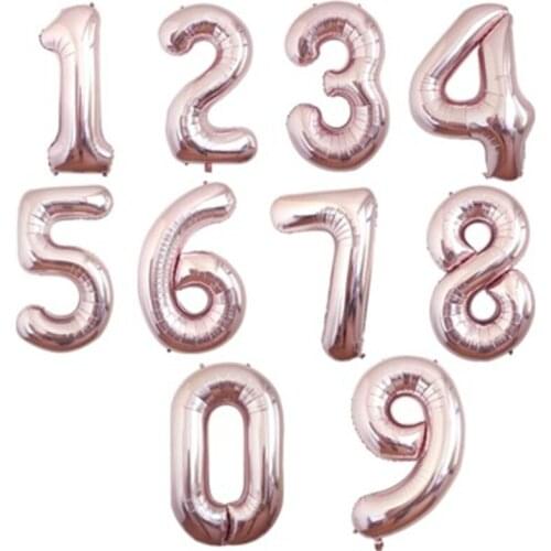 40 Inch Rose Gold New Year Wedding Festival Decoration Digital Aluminum Foil Balloon Large Digital Aluminum Foil Balloon