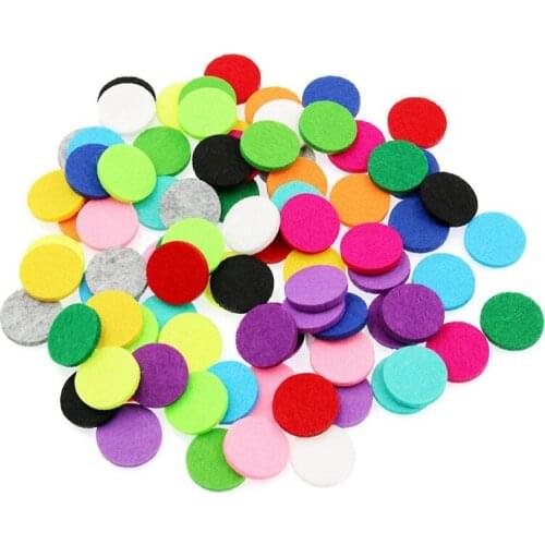 22mm Colorful Trendy Aromatherapy Felt Pads Fit for 30mm Essential Oil Diffuser Floating Locket DIY Accessories 50pcs