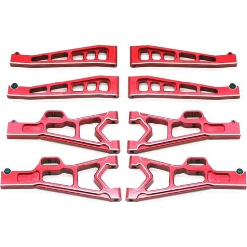 8Pcs Metal Upper and Lower Suspension Arm for JLB Racing Cheetah 11101 21101 J3 Speed 1/10 RC Car Upgrade Parts