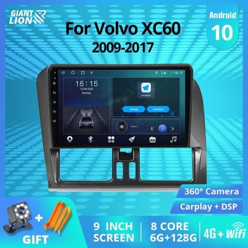 2DIN Android10 Car Radio For Volvo XC60 2009-2017 GPS Navigation Stereo Receiver Car Multimedia Player DSP Car Video NO2DIN DVD