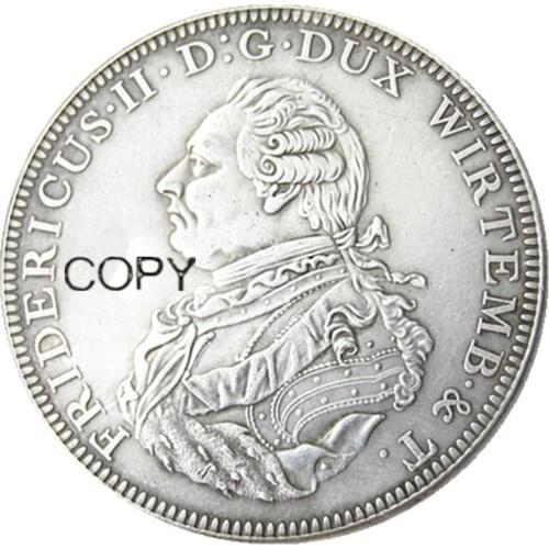 DE(21)Germany 1798 Wurttemberg, Thaler KM-Pn26 Silver Plated Copy Coin