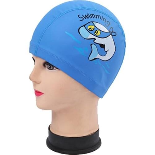 Lovely Cartoon Dolphin Kids Children Waterproof Swimming Ear Protection Hat