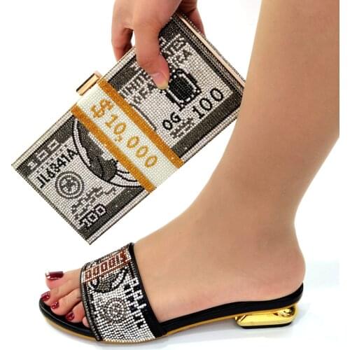 Doershow good price African Wedding Shoes and Bag Set Italian Shoes with Matching Bags Nigerian Women party! SKJ1-20