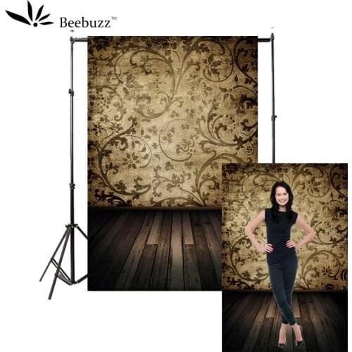 Dark print pattern background Photography studio photophone Wooden floor printing wall model Portrait picture