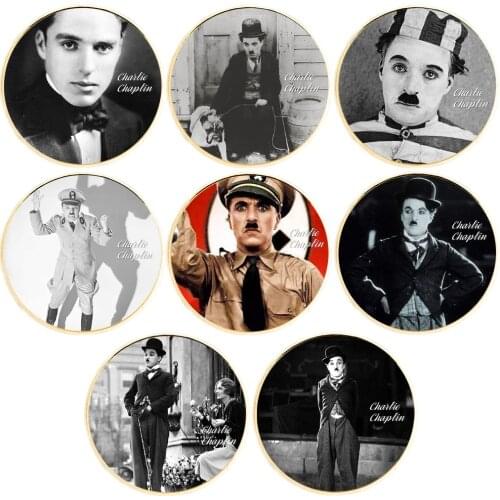 Art Ornaments 8 Pcs Charlie Chaplin Gold Plated Metal Coin Home Decor Collection Business Game Coin Challenge Coin