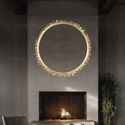 Rock crystal chandelier simple atmosphere duplex building living room restaurant luxury chandelier