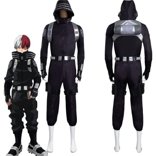 Anime Boku no Hero Academia the Movie 3 Todoroki Shoto Cosplay Costume Battle Outfits Halloween Carnival Suit