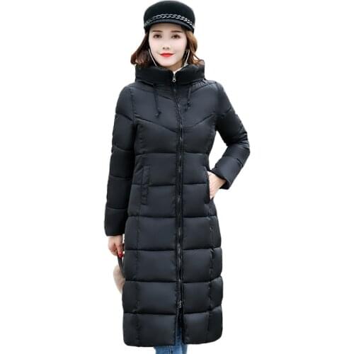 Nice Slim Hooded Women Winter Jacket Cotton Padded Warm Thicken Womens Coat Long Parka Stand Collar Womens Jackets