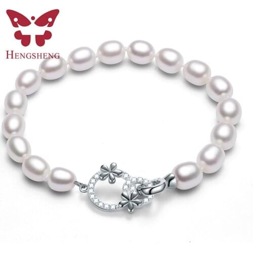 Beauty Flower AAAA Natural Freshwater Pearl Bracelet For Women Gift, 2019 New White Pink Purple Mix Color Fine Jewelry Bracelet