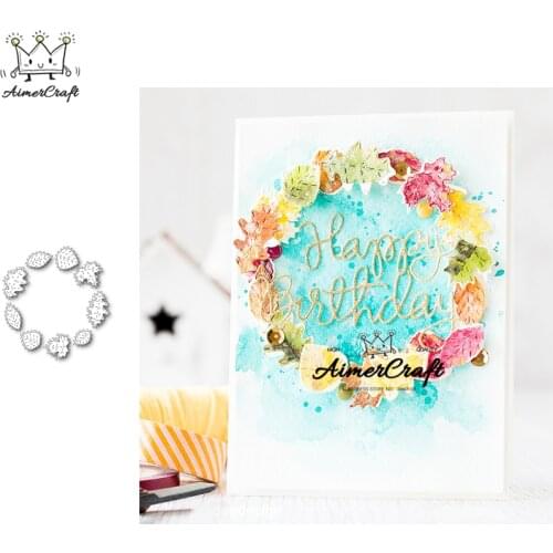 Leaf Wreath Metal Cutting Dies Stencils For DIY Scrapbooking Album Paper Card Decorative Craft Embossing Die Cuts New 2019
