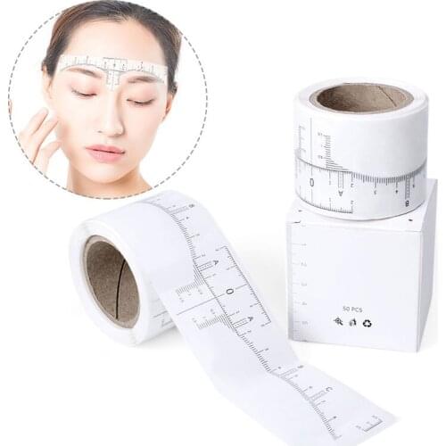 Microblade Permanent Eyebrow Tattoo Eyebrow Ruler Sticker Tattoo Template Brow Stencil 50PCS Disposable Makeup Tool