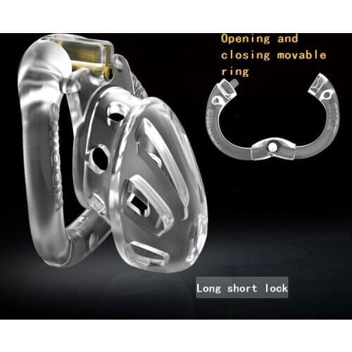 2020 New Male Small Large Plastic Open Long Short Chastity Cage Device Penis Ring Lock Bondage Restraint Sex Toys for Man