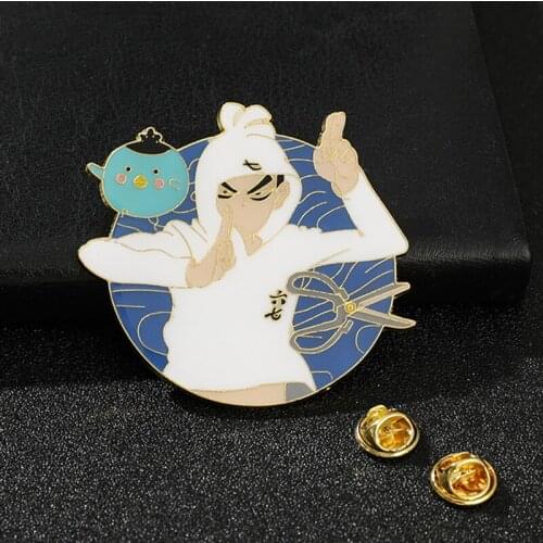 New Anime Scissor Seven Brooch Cartoon Metal Badge Cosplay Party Exhibition Clothing Fashion Jewelry Accessories Gifts