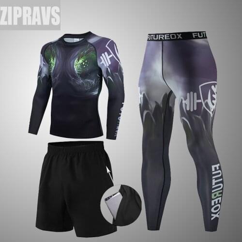 New mens Shanshen gym suit short running mens compression tights wicking track suit gymnastics mens black T-shirt sweatpants