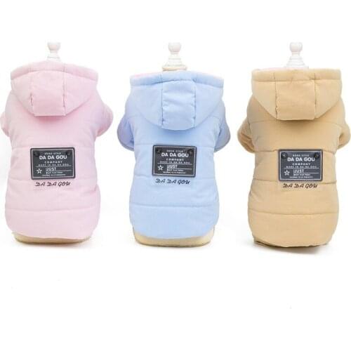 Printed Soild Cotton Dog Winter Clothing Dog Coat Pet Dog Clothing Autumn/Winter Thickened Simple Cotton Clothes