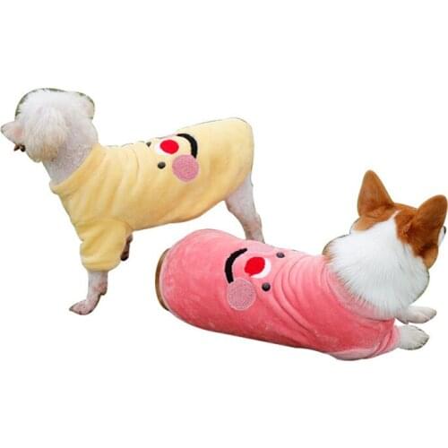Autumn/Winter Warm Pet Clothes Dog Clothes Clown Cute with Fluffy Dog Hoodie for Teddy Corgi Sweater Clothing Puppy Coat Jacket