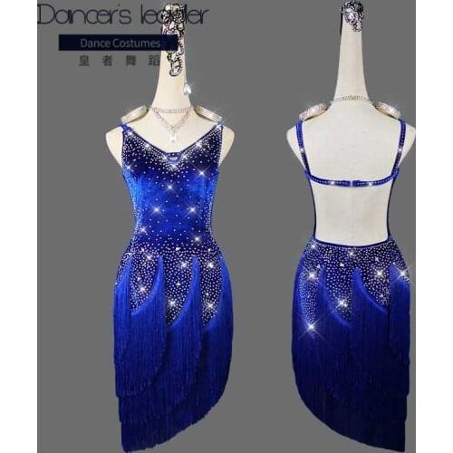 Latin Dance Dress Diamond Tassel Dance Competition Costume Female Adult Children High-end Custom Stage Professional Costume