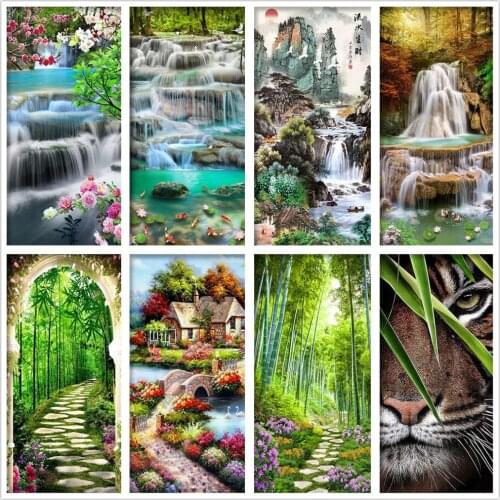 Full round diamond painting Landscape flowers 5D DIY diamond embroidery mosaic landscape art kit home decoration