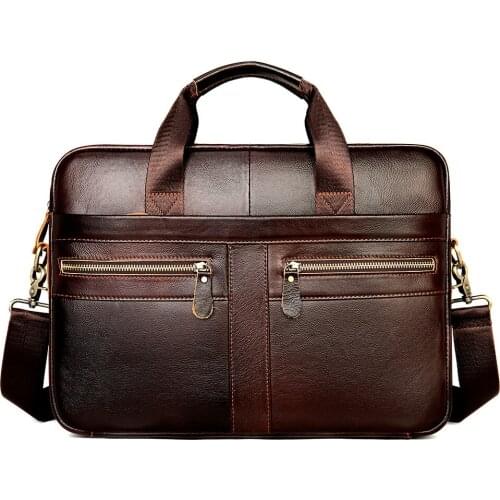 Mens Briefcase Handbag Designer Bag Male Genuine Leather Laptop Bag Office Shoulder Bag for Man Business Porte Document 2021