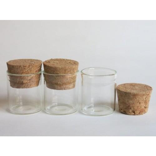 1000 x 4ml Clear Cork Stoppered Vial Transparent Glass Tube with Wooden Cork Glass Sample Vial Mini Glass Tube Storage Bottle