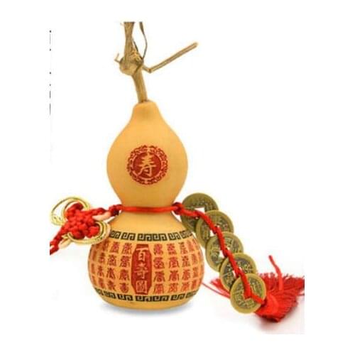Size: 10-12cm Transportation of Cucurb Natural gourd Copper coin Engraved gourd in car gourd gift pendant Fujia handicraft facto