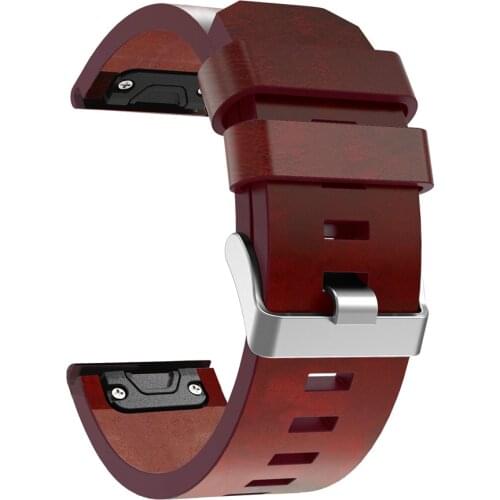 26mm Genuine Leather Watch band For Garmin Fenix 6X 5X Watch strap Easy fit Quick Release for Fenix 3 3 HR watchband Wriststrap