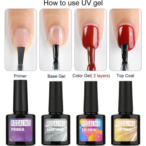 ROSALIND Matt Top Base Primer Set Gel Nail Polish 10ml Reinforce Semi Permanent UV LED for Manicure Gellak Varnishes Soak Off