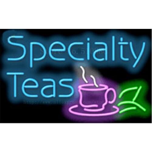 Specialty Teas Neon sign Glass Tubes Light Bar Beer Club Custom Neon signs Bulbs Store Home Decoration Signboard 17"x14"
