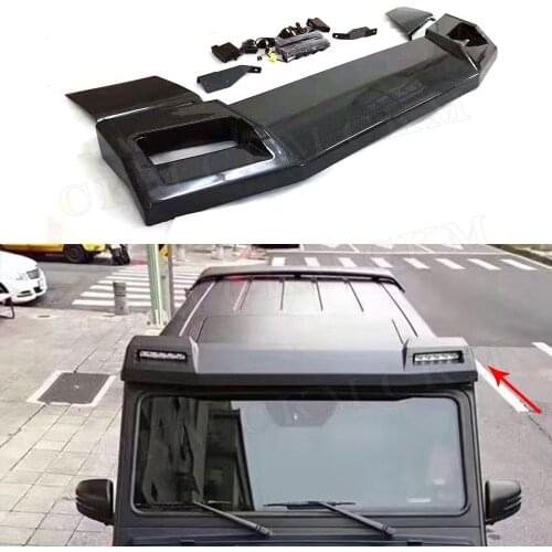 G Class B Style Carbon Fiber Rear Trunk Wings Roof Spoiler with LED Lights for Mercedes Benz W463 G500 G55 G65 Wagon 2015
