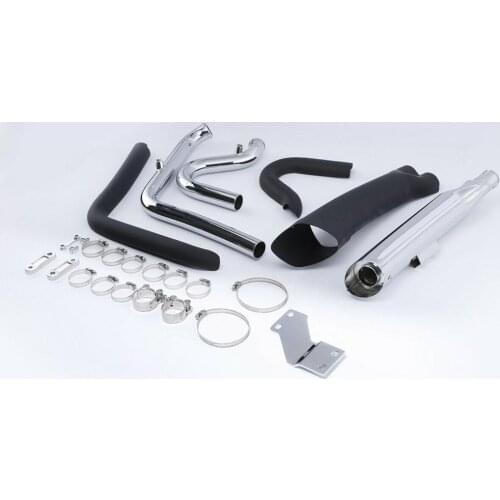 Motorcycle Exhaust Pipes W/ Heat Shields 2-1 For Harley Softail Breakout 13-17 14 15 16