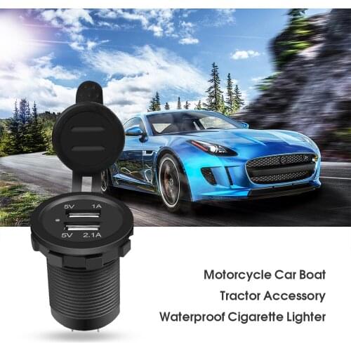 Car Boat Marine Motorcycle Dual USB Charger Socket Waterproof Power Outlet 2.1A 1A mobile phone charging adapter adapter