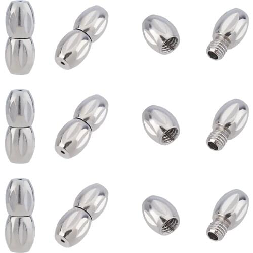 10 Set 304 Stainless Steel Column Screw Clasps for jewelry making DIY Bracelet Necklace End Connector Accessories