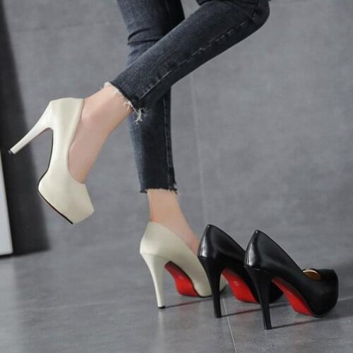 Womens Pumps Shoes Sexy Thin Heel High Heels 12CM Pointed Pumps Women Shoes Platform Wedding Shoes Party Shoes