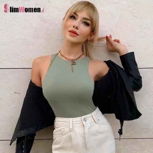 Candy Color O Neck Summer Sleeveless Sexy Bodysuit Women 2021 Off Shoulder One Piece Body Tops Streetwear Casual White Bodysuit