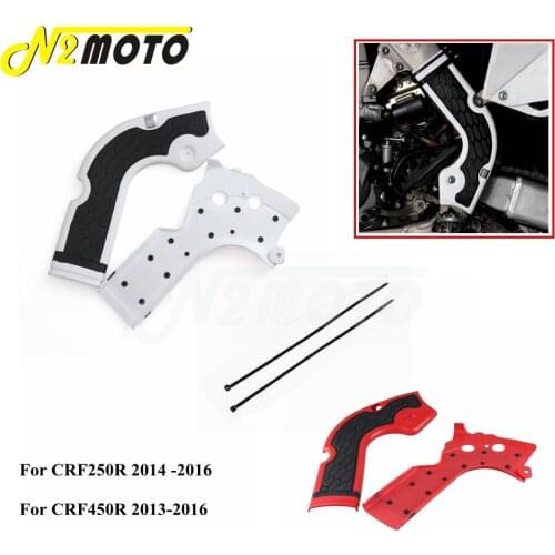 1 Pair Motocross White Frame Guard Protection Cover Frameguards For Honda CRF250R CRF450R CRF 250 450 R 2013-2016 Dirt Bike