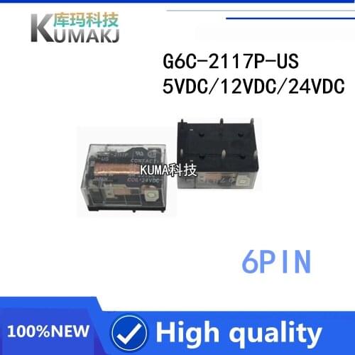 1PCS Miniature Relay G6C-2117P-US-5V G6C-2117P-US-12V G6C-2117P-US-24V G6C-2117P-U 5VDC 12VDC 24VDC G6C 2117P US 8A 6PIN