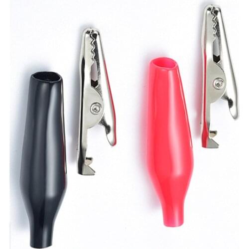 10pcs28mm/35mm/45mmMetal Alligator Clip Crocodile Electrical Clamp Testing Probe Meter Black Red pinzas cocodrilo crocodile clip