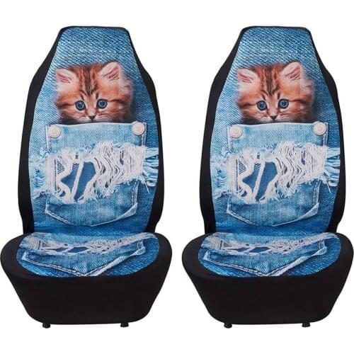 2pcs/set Car Seat Cover Car Front Seat Covers 3D Print Auto Car Drive Seat Protector Cover