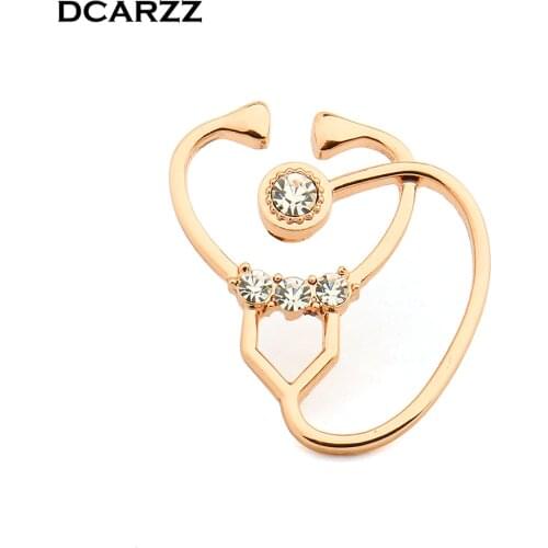 3 Colors Stethoscope Pin Medical Jewellery Gift for Physician/Doctor/Nurse Crystal Brooch Science Jewelry for Graduation Student