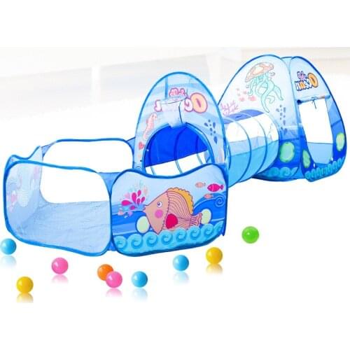 3 in 1 Children Tent Toy Portable Toy Tents Ocean Ball Pool Children Tipi Tents Crawling Tunnel Ball Pool Baby Play house Tents