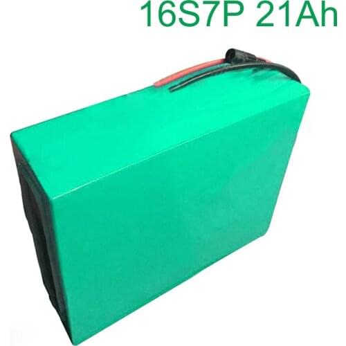 60V 21Ah 16S7P 18650 Li-ion Battery electric two Three wheeled motorcycle bicycle ebike 315*140*70mm