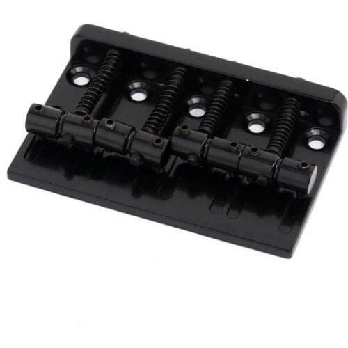 Musiclily 4 String Hardtail Bass Bridge for Precision Jazz Bass, Black