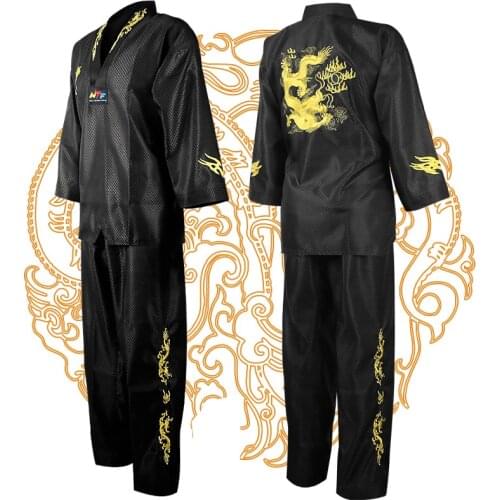 Black Taekwondo Uniform High Quality Cotton Taekwondo Uniform Suit Set for Adult Men and Women Kids Taekwondo Karate Uniform