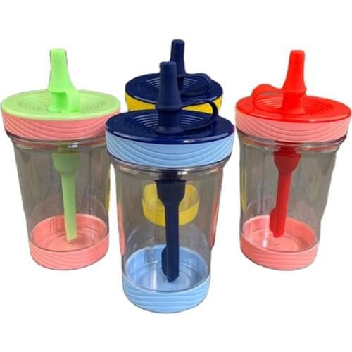500ml travel plastic coffee cup car water milk cup insulation non-slip cover transparent cup