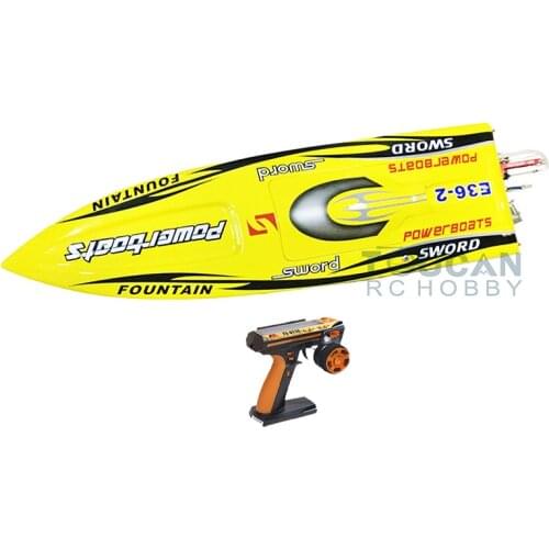 E36 RTR Sword Fiber Glass Racing Speed RC Boat W/1750kv Brushless Motor/120A ESC/Servo/Remote Control Boat Yellow THZH0037