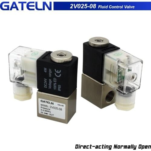 2V025-08 Normally Open 12V 24V 220V 1/4" BSP 2 Way 2 Position Air Solenoid Valve 2V025-08 Pneumatic Control Valve