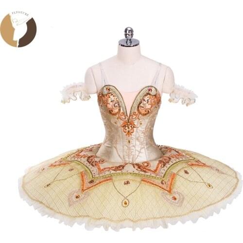 FLTOTURE Sugar Plum Fairy Ballet Pancake Tutu Dress 12 Layers Tulles Sleeping Beauty Competition Nutcracker YGAP Costumes Sale