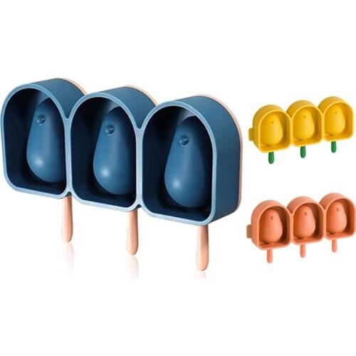 Popsicle Molds ,Silicone Ice Molds for Kids 3 Cavities Homemade Popsicle Maker, Reusable Easy Release Ice Maker