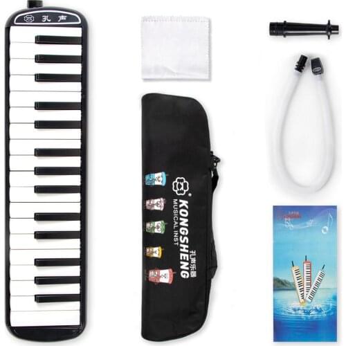 Kmise Melodica 32 Piano Keys Pianica Organ Accordion Piano&Mouth Pipe Musical Instrument Children Kids Students with Black Carry